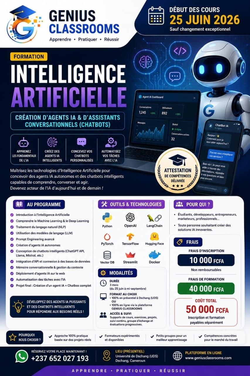 Affiche Formation Intelligence Artificielle